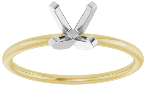 Sužadėtuvių Žiedas „Solitaire“ 14k yellow/white gold Round 6mm (3)