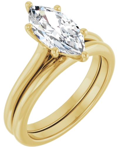 18K Yellow 12x6 mm Marquise Solitaire Engagement Ring Mounting (6)