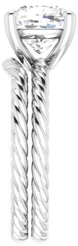 Sužadėtuvių Žiedas „Solitaire Rope“ 14k white gold Cushion 8mm (9)