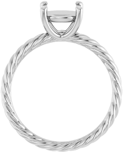 Sužadėtuvių Žiedas „Solitaire Rope“ 14k white gold Round 8mm (2)