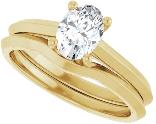 14K Yellow 7x5 mm Oval Solitaire Engagement Ring Mounting (10)