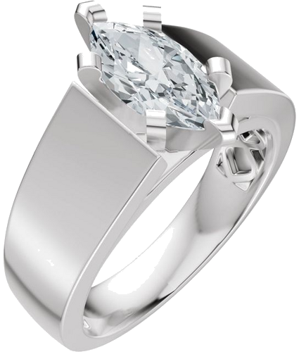 Sužadėtuvių Žiedas „Solitaire Cathedral-Style“ 14k white gold Marquise 10mm x 5mm (1)