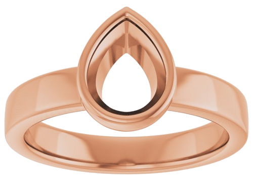 Sužadėtuvių Žiedas „Bezel-Set Solitaire“ 14k rose gold Pear 8mm x 6mm (3)