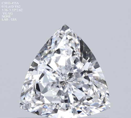 0.51 carat D-VS2 Natūralus Triangular Deimantas (1)
