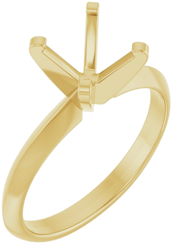 14K Yellow 7.6 mm Round Solitaire Engagement Ring Mounting (1)