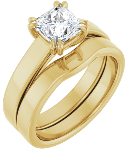 Sužadėtuvių Žiedas „Double Claw-Prong Solitaire“ 14k yellow gold Square 6mm (6)