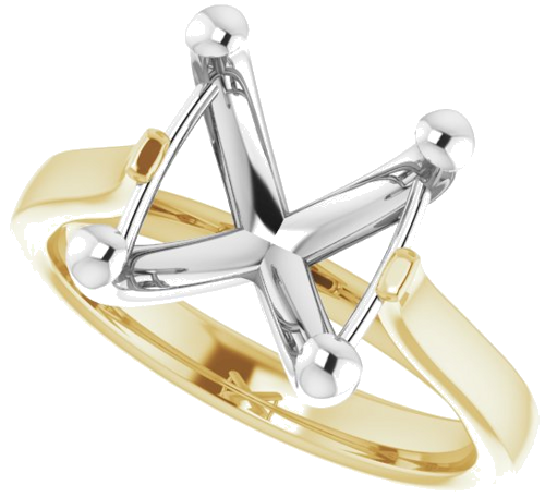 Sužadėtuvių Žiedas 14k yellow/white gold Oval 12mm x 10mm (5)