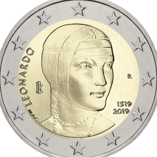 2019 Italija Leonardo Da Vinči 2 eurų moneta (2)