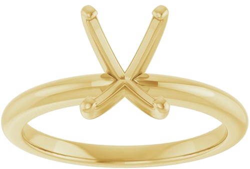 14K Yellow  8x6 mm Emerald Solitaire Engagement Ring Mounting (3)