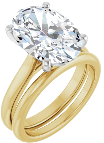 Sužadėtuvių Žiedas 14k yellow/white gold Oval 14mm x 10mm (6)