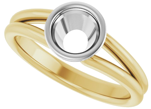 Sužadėtuvių Žiedas „Bezel-Set Solitaire“ 18k yellow/white gold Round 6mm (5)