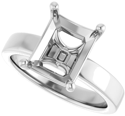 Sužadėtuvių Žiedas „Solitaire“ 10k white gold Emerald 10mm x 8mm (5)