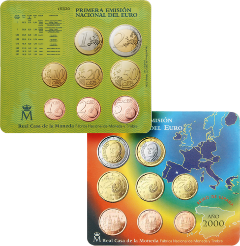 2000 Spain Euro Coins BU Set (1)