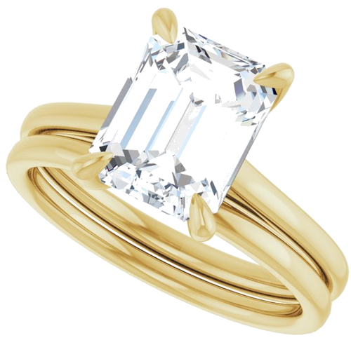 14K Yellow  9x7 mm Emerald Solitaire Engagement Ring Mounting (10)