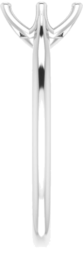 14K White 8x6 mm Oval Solitaire Engagement Ring Mounting (4)