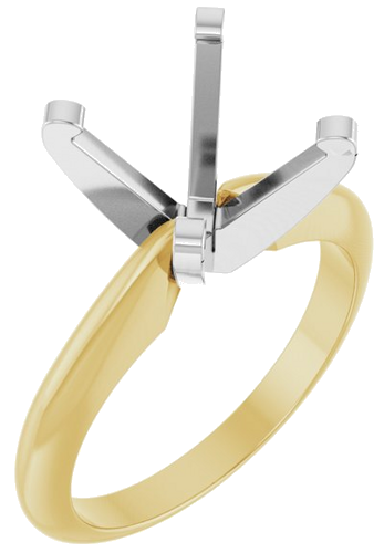 Sužadėtuvių Žiedas „Solitaire“ 14k yellow/white gold Square 7mm (1)
