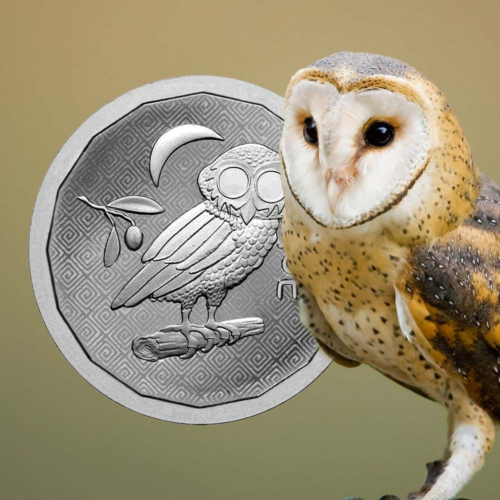 Сребърна монета с номинал 1 унция Сова Атина 2024 от Нова Зеландия (3)