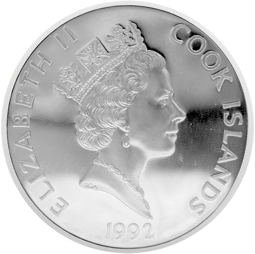 50 долларов Американский юбилей 1992 Острова Кука серебряная монета (2)