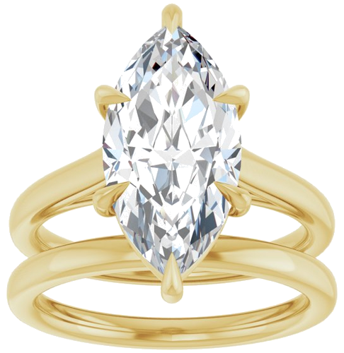 Sužadėtuvių Žiedas „Claw-Pong“ 14k yellow gold Marquise 16mm x 8mm (8)