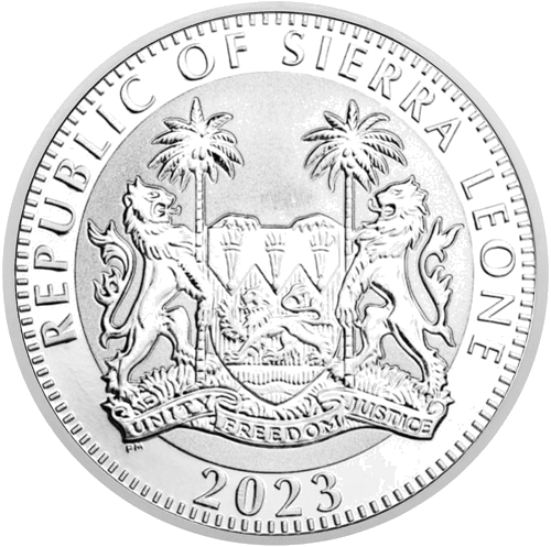 1 oz Dramblys 2023 Sierra Leone sidabrinė moneta (2)