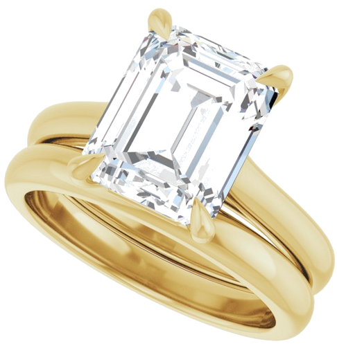 Sužadėtuvių Žiedas „Claw-Prong“ 14k yellow gold Emerald 10mm x 8mm (10)