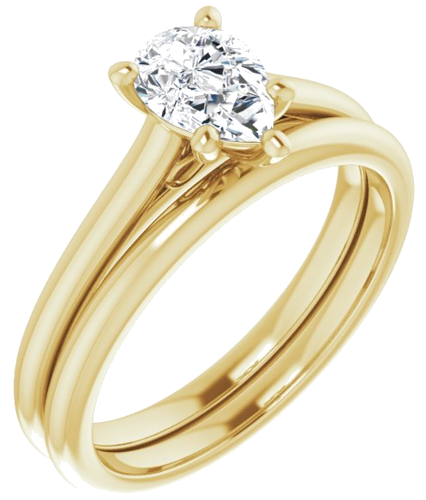 Sužadėtuvių Žiedas „Accented Infinity-Inspired“ 10k yellow gold Pear 7mm x 5mm (6)