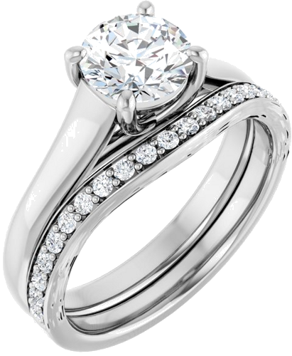 14K White 6.5 mm Round Solitaire Engagement Ring Mounting (6)