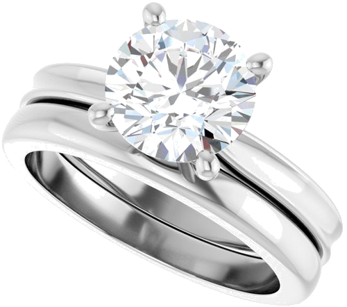Sužadėtuvių Žiedas 14k white gold Round 8mm (10)