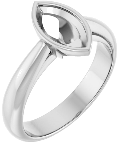 Sužadėtuvių Žiedas „Bezel-Set Solitaire“ 10k white gold Marquise 9.5mm x 5mm (1)