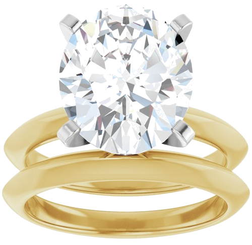 Sužadėtuvių Žiedas „Knife-Edge“ 14k yellow/white gold Oval 12mm x 10mm (8)