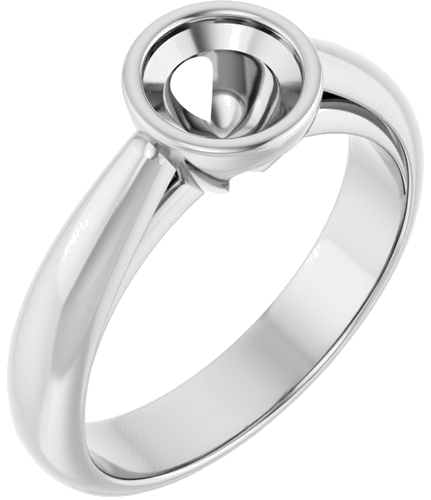 Sužadėtuvių Žiedas „Bezel-Set Solitaire“ 14k white gold Round 5.8mm (1)