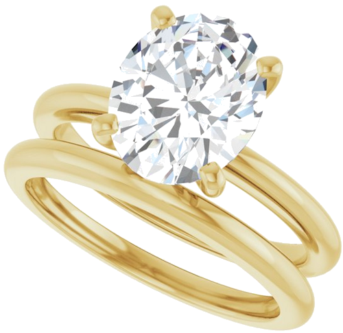 Sužadėtuvių Žiedas „Solitaire“ 417 Geltonojo Aukso Oval 10mm x 8mm (10)