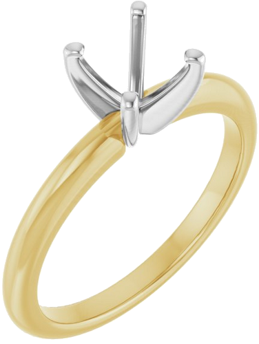 Sužadėtuvių Žiedas 14k yellow/white gold Square 5mm (1)