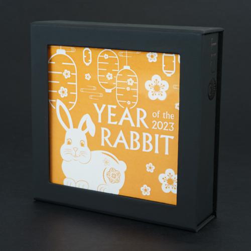 2023 Year of the Rabbit Mongolia 1 oz silver coin in box (gold plated) (5)