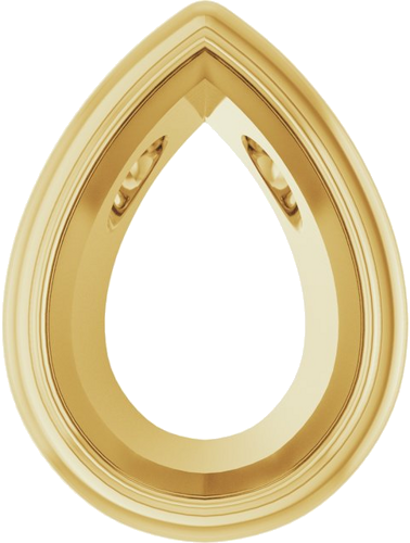 Pakabukas „Bezel-Set Solitaire“ 14k yellow gold Pear 10mm x 7mm (1)