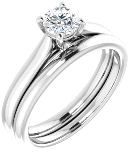 14K White 4.8 mm Round Engagement Ring Mounting (6)