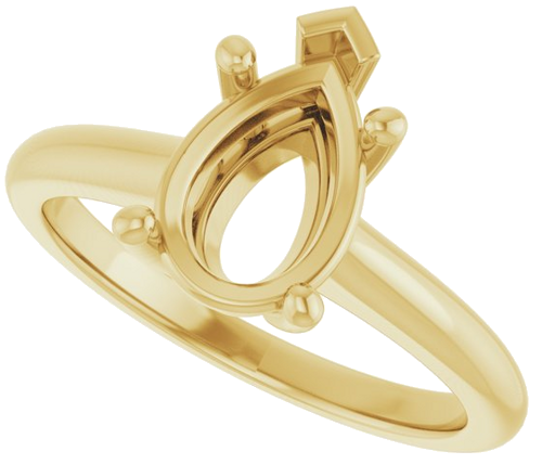 Sužadėtuvių Žiedas „V-End Prong“ 14k yellow gold Pear 10mm x 7mm (5)