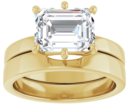 Sužadėtuvių Žiedas „Solitaire“ 14k yellow gold Emerald 9mm x 7mm (8)