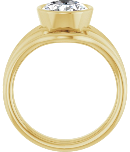 Sužadėtuvių Žiedas „Bezel-Set Solitaire“ 10k yellow gold Oval 10mm x 8mm (7)