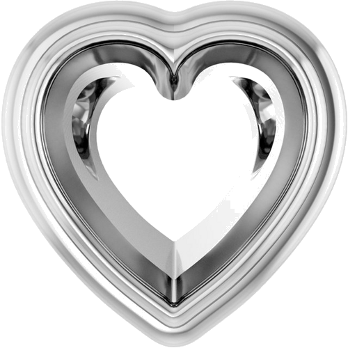 Pakabukas „Bezel-Set Solitaire“ 10k white gold Heart 5mm (1)