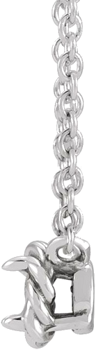 14K White 5 mm Round Claw-Prong Rope 18  Necklace Mounting (2)