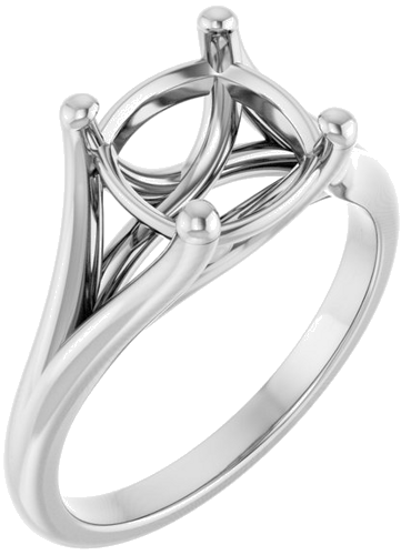 Sužadėtuvių Žiedas „Solitaire“ 14k white gold Cushion 8mm (1)