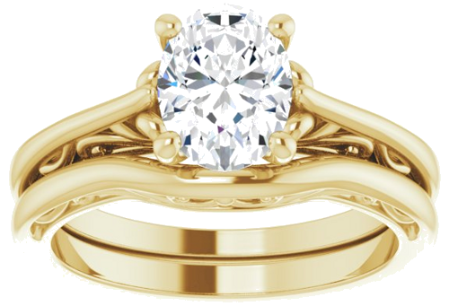 Sužadėtuvių Žiedas „Solitaire“ 14k yellow gold Oval 8mm x 6mm (8)