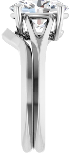 Sužadėtuvių Žiedas „Solitaire Split Shank“ 10k white gold Oval 10mm x 8mm (9)