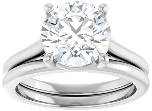 Sužadėtuvių Žiedas 14k white gold Round 8.8mm (8)