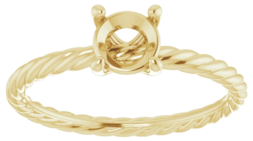 Sužadėtuvių Žiedas „Solitaire Rope“ 14k yellow gold Round 5.8mm (3)