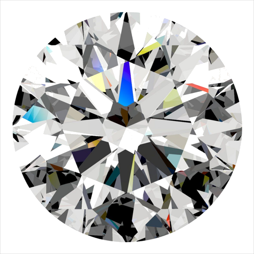 0.44 carat F-VVS1 Excellent cut Natūralus Round Deimantas (1)
