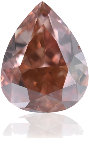 0.7 carat Fancy Deep Brownish Orangey Pink-VS2 Natūralus Pear Deimantas (1)