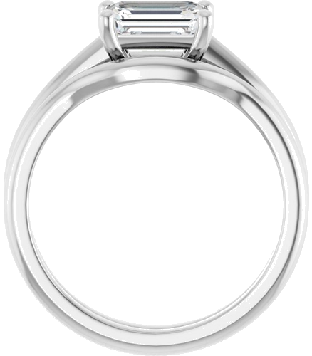 Sužadėtuvių Žiedas „Solitaire“ 585 Baltojo Aukso Emerald 7mm x 5mm (7)