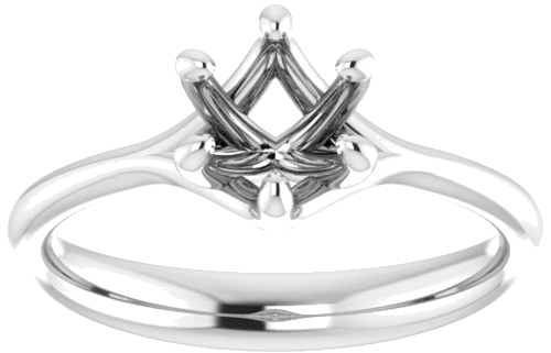 14K White 6 mm Round Engagement Ring Mounting (3)